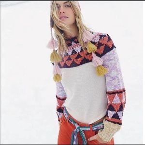 Free people balloon sleeve swit thermal sweater